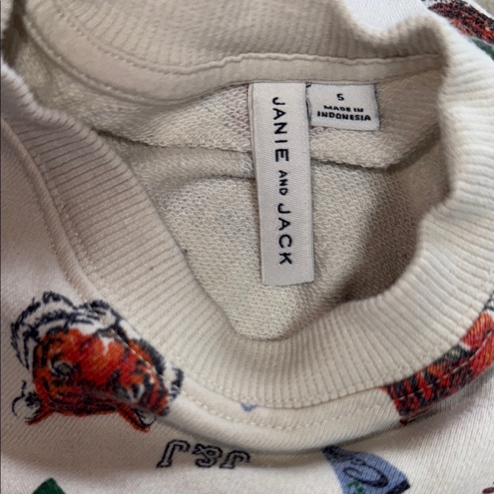 Janie and Jack Cream Crewneck Sweater size 5 - Picture 3 of 3